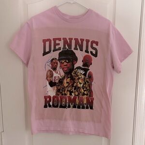 Men's Dennis Rodman Pink Graphic Tee